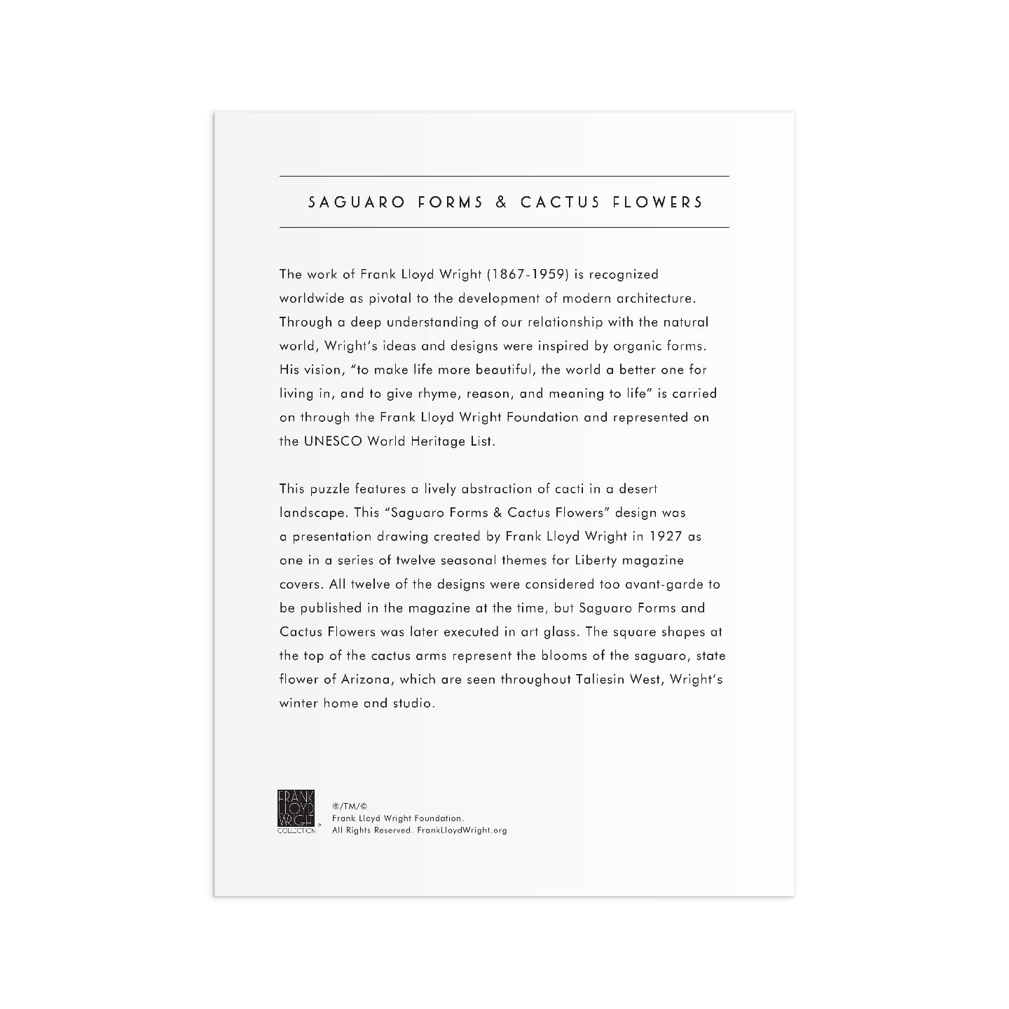 Saguaro Cactus & Forms 750 Piece Shaped Foil Puzzle