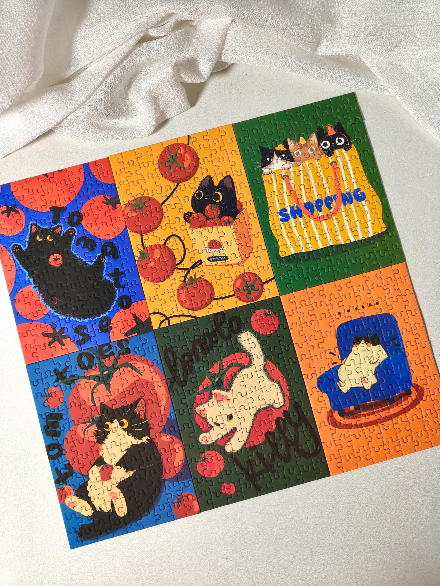 Puffinkids Tomato Kitty 6 x 99 Piece Mini Jigsaw Puzzle Set