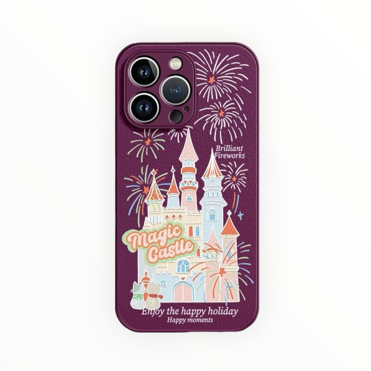 Étui de téléphone en cuir liquide Magic Castle