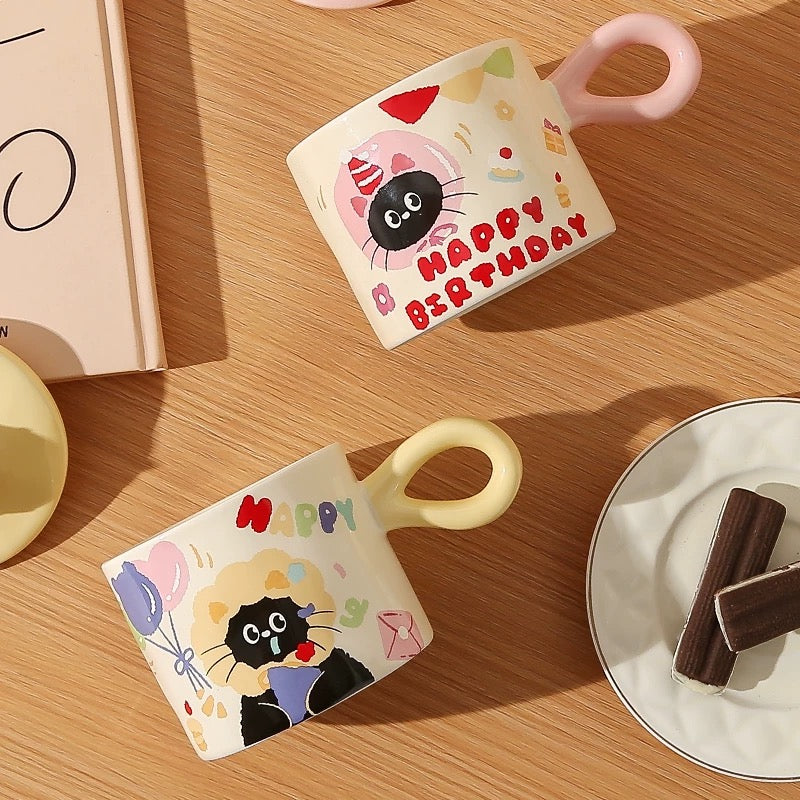 Tasse en céramique « Joyeux anniversaire, joli chat »