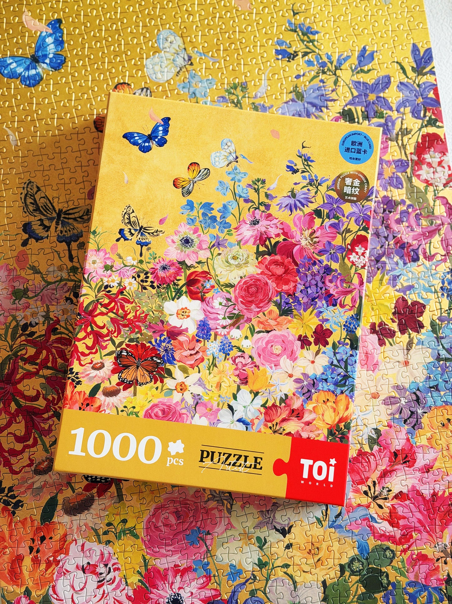 TOI Butterfly Gilded Garden 1000 Piece Puzzle