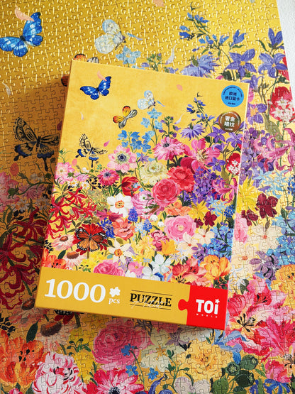 TOI Butterfly Gilded Garden 1000 Piece Puzzle