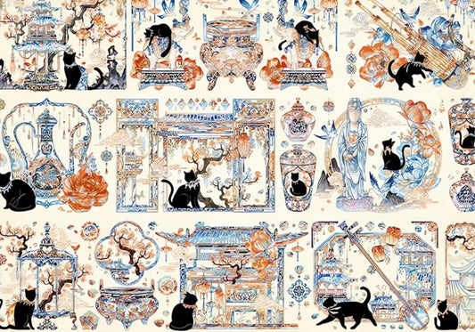 Botop Fusion Yuan Dynasty Black Cat 1000 Piece Jigsaw Puzzle