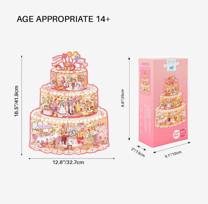 Momibook Birthday Cake Puzzle – 481 Irregular Pieces