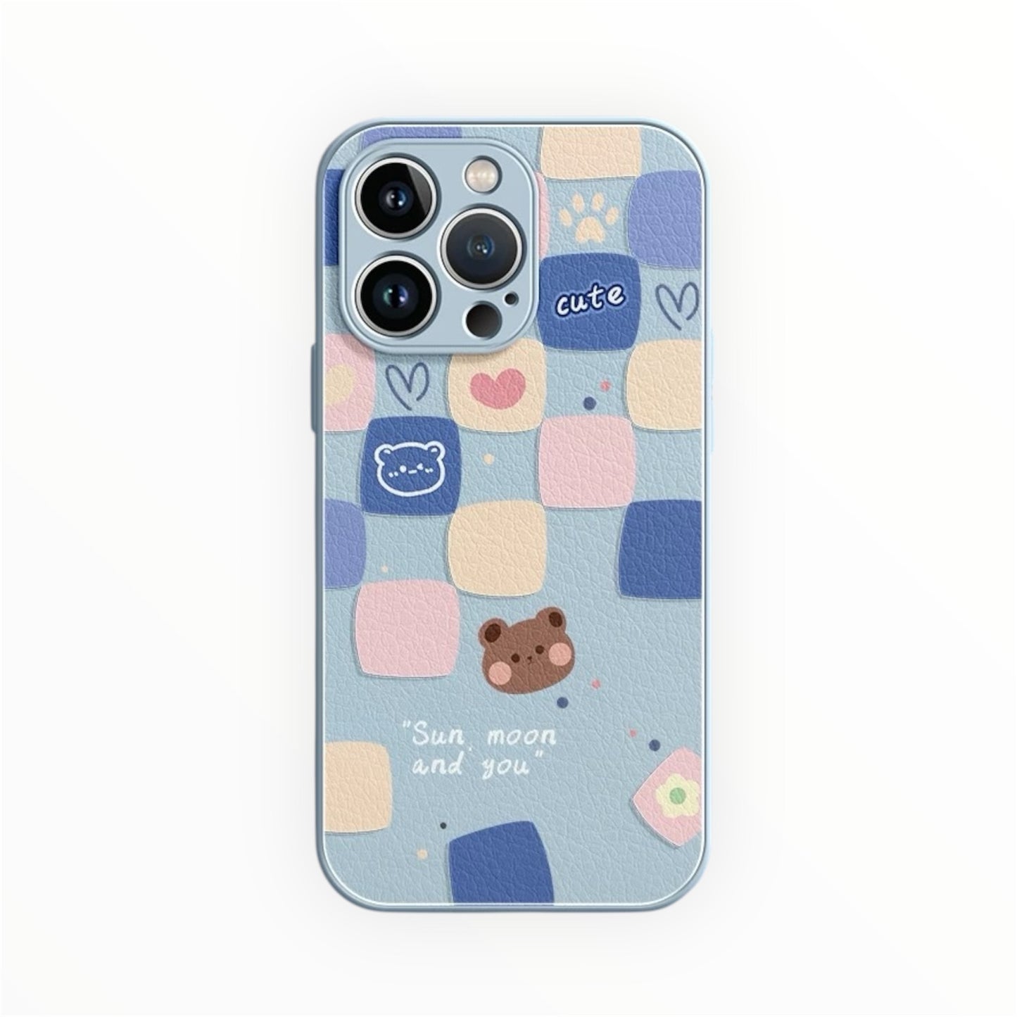 Coque de téléphone à motif d'ours à carreaux