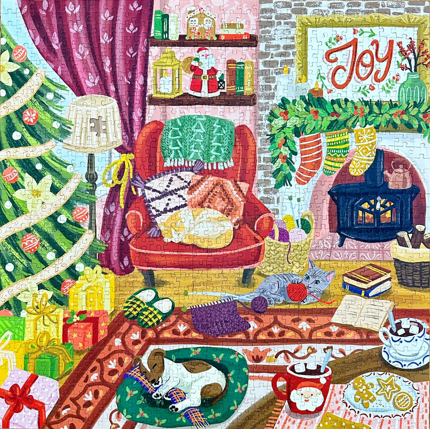 Joyful Vintage Fireplace 1000 Piece Jigsaw Puzzle