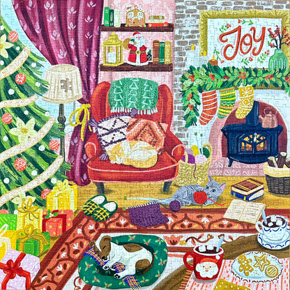 Joyful Vintage Fireplace 1000 Piece Jigsaw Puzzle