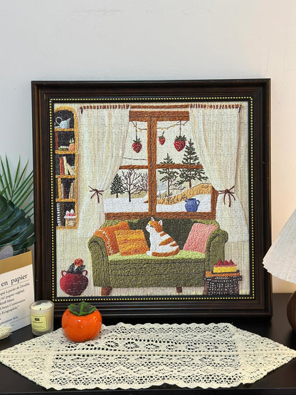 Warm Line Cat Corner Jigsaw Puzzle