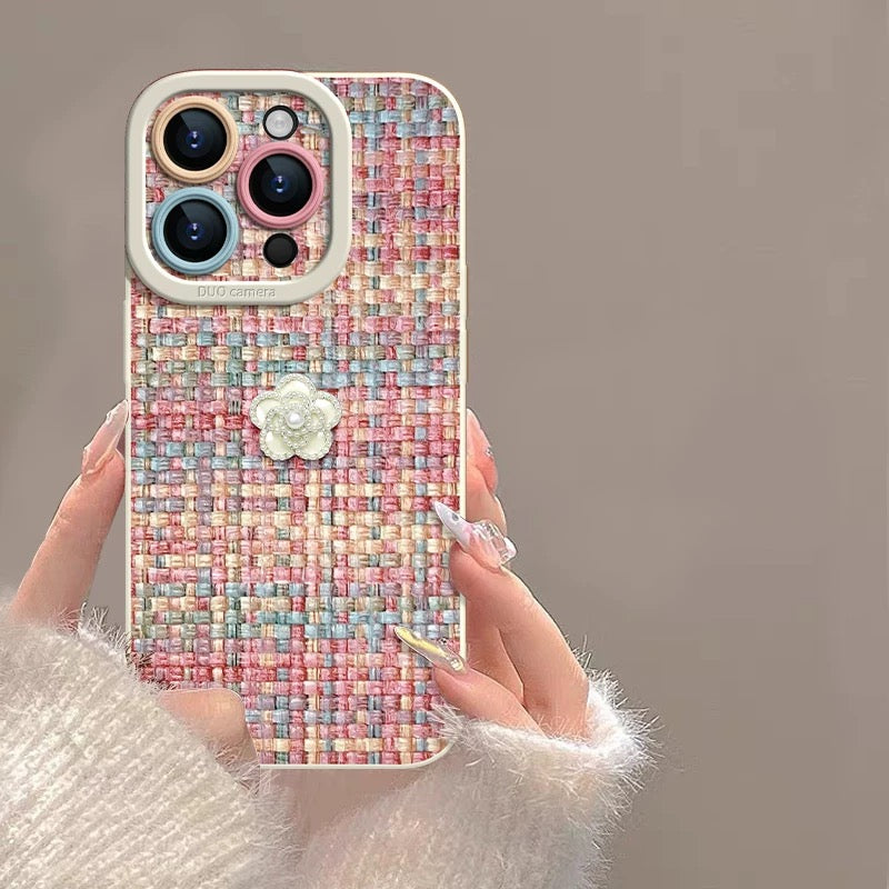 Elegant Tweed iPhone Case – Anti-Drop & Cute Design