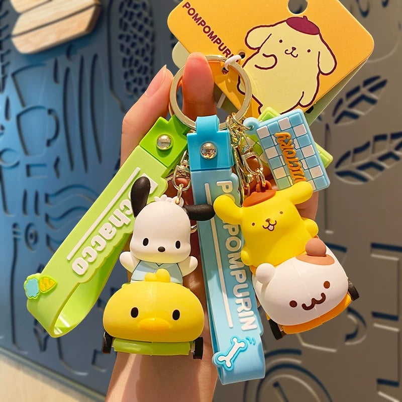 Kawaii Playful Car Sanrio Keychain