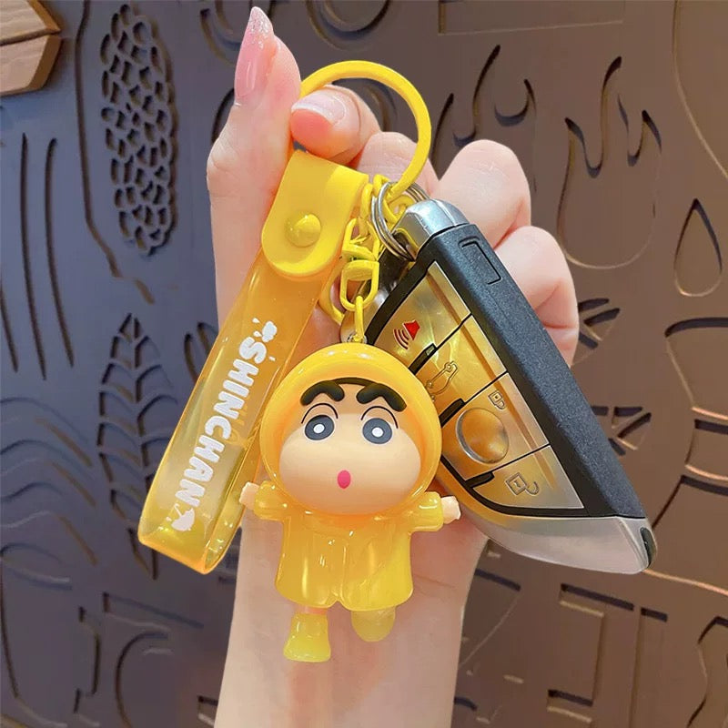 Crayon Shinchan Raincoat Keychain – Cute Cartoon Bag Charm
