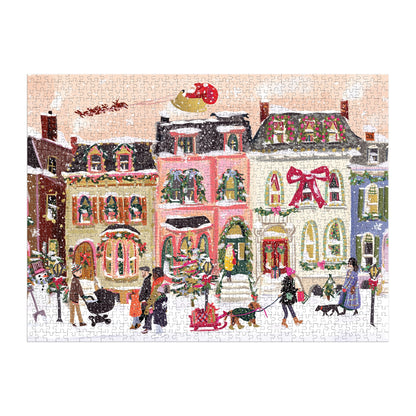Snowfall on Main Street 1000 Piece Foil Puzzle