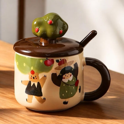 Tasse en céramique adorable en forme de pommier