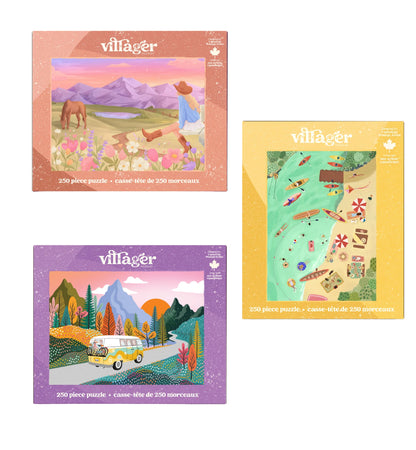 I-Love-250-Piece-Puzzles Bundle | Six Puzzles for Kids & Adults | Designed in Canada by Women Artists Villager Puzzles