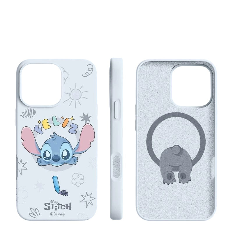 MagSafe Stitch Liquid Silicone Case – Cute, Shockproof & Anti-Fingerprint