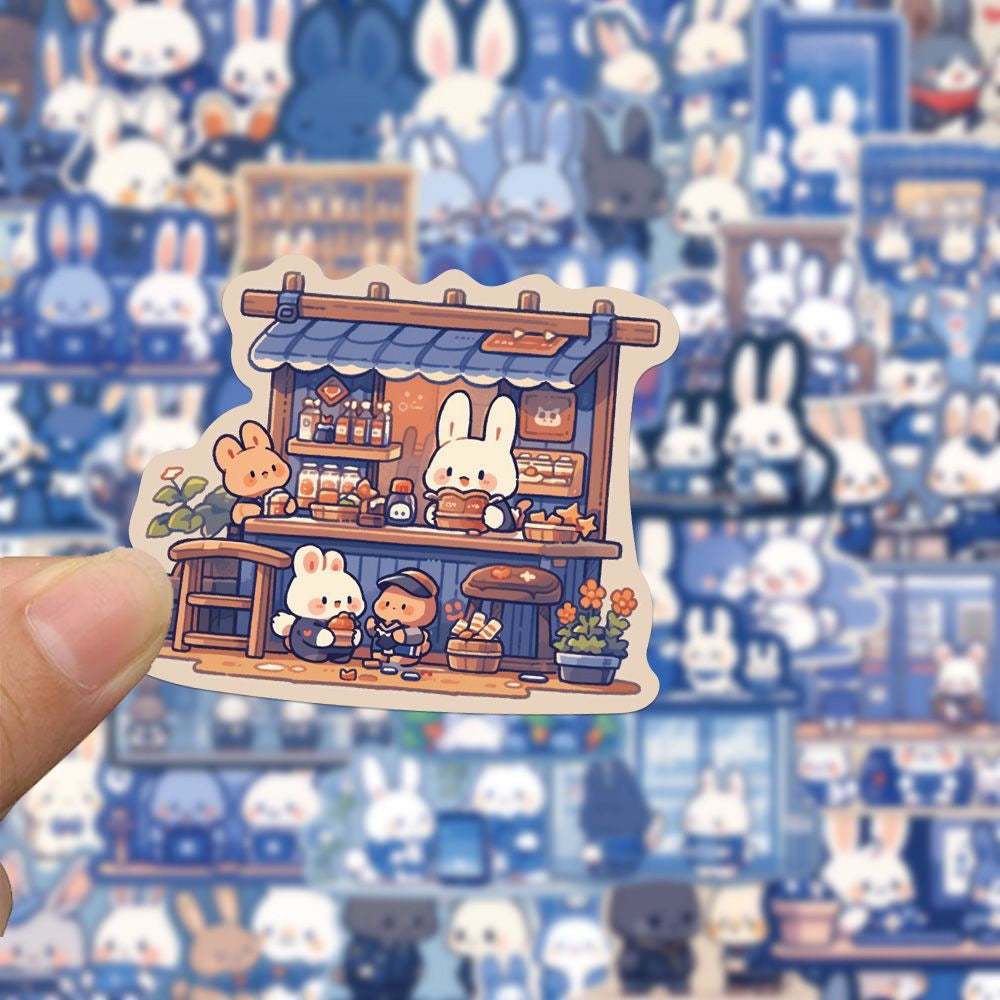 Kawaii Bunny Cafe Sticker Pack 50 Piece V Boutique Studio