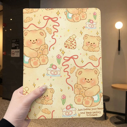 Butter Bear 360° Rotating iPad Case – Cute Stand Cover with Sleep/Wake
