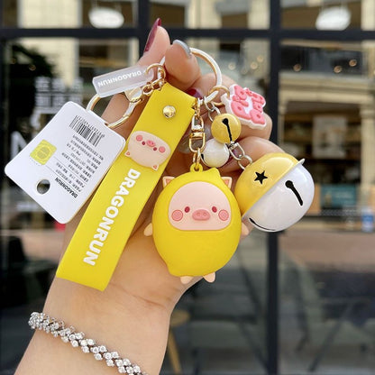 Cute Pig Charm Keychain