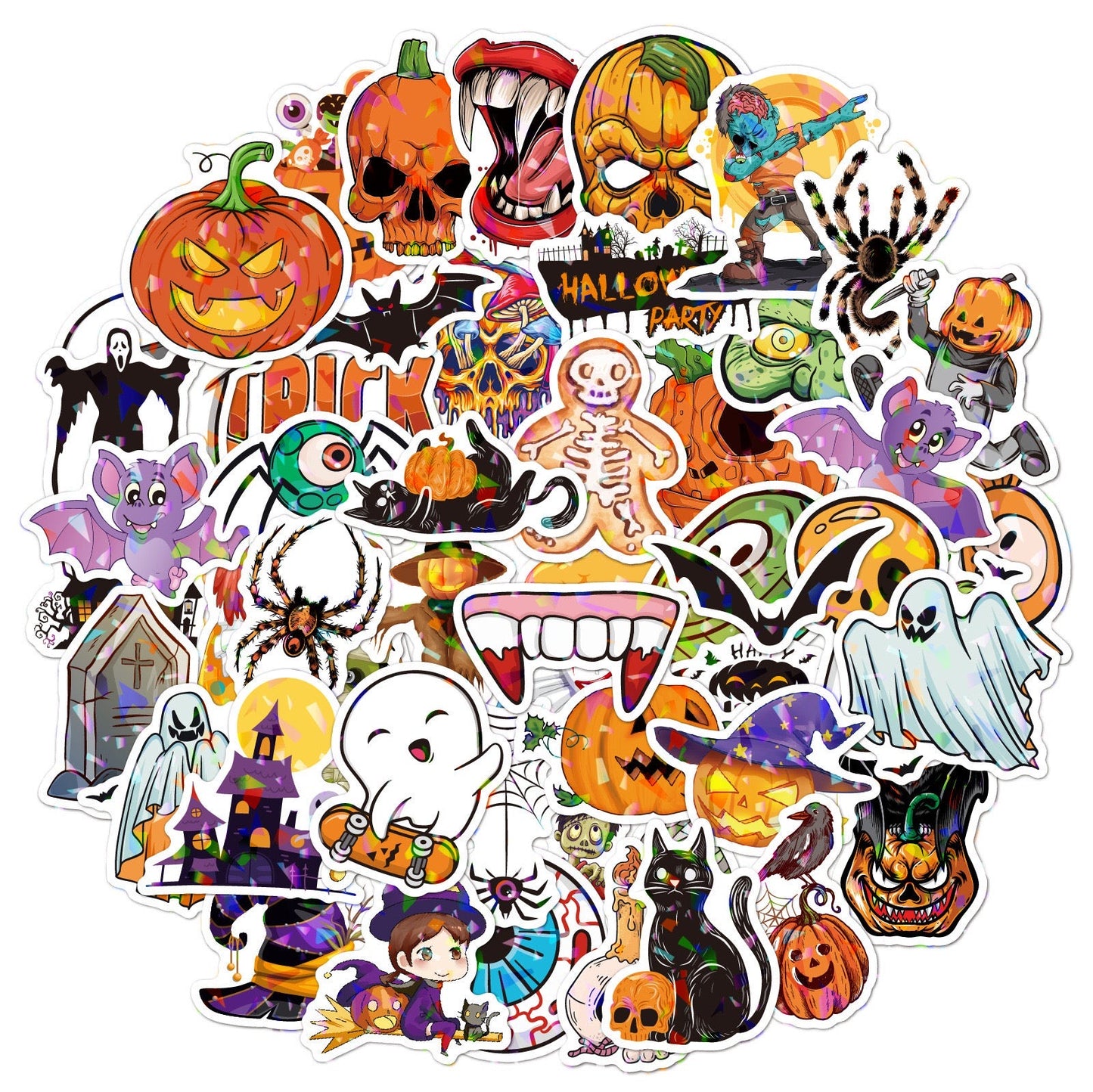 Autocollants d'Halloween - 50 pièces