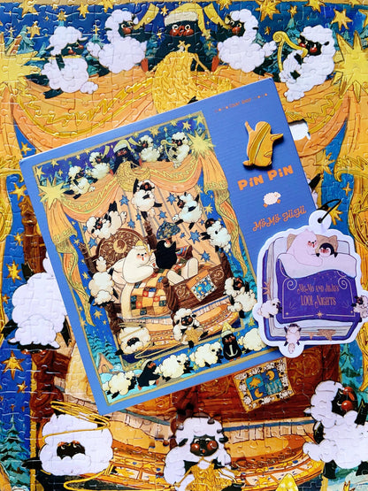 Pin Pin Counting Sheep 521 Piece Foil Jigsaw Puzzle Pin Pin