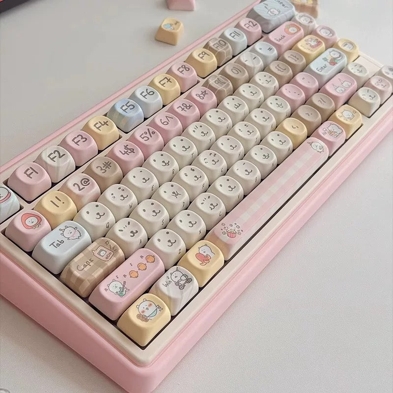 Kawaii Animal Keycaps – Soft Bear Design for Keyboards
