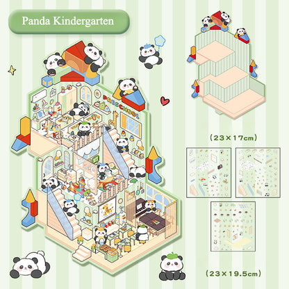 Kawaii Miniature Scene Stickers – 3D DIY for Scrapbooks & Journals