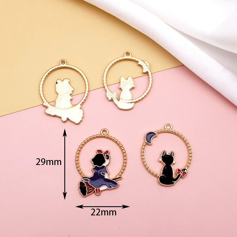 12 Pcs Alloy Enamel Cartoon Charms for DIY Jewelry Making