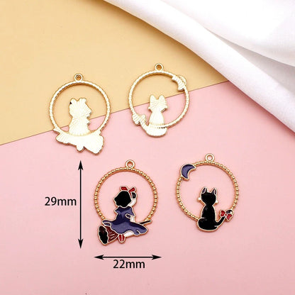 12 Pcs Alloy Enamel Cartoon Charms for DIY Jewelry Making
