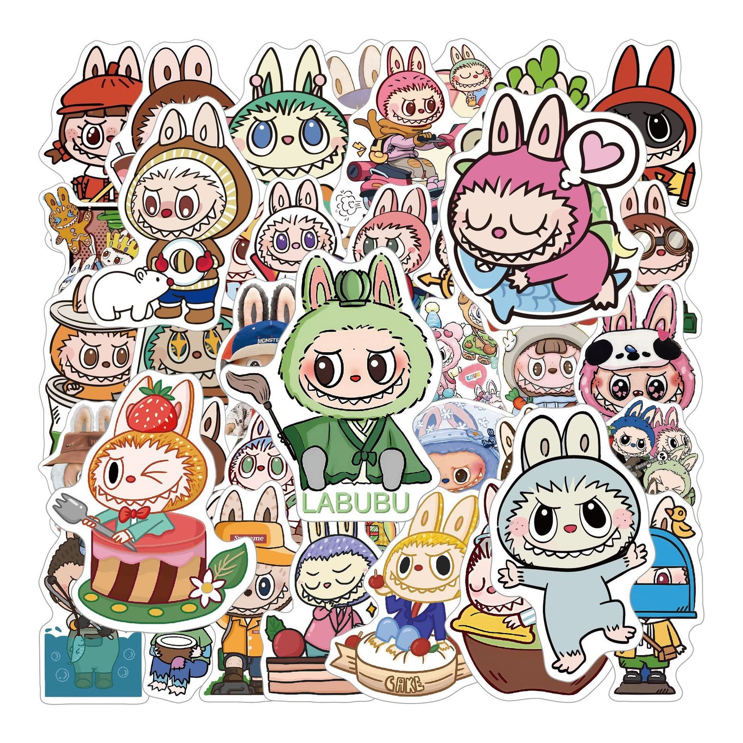 Autocollants Labubu mignons de dessin animé - 50 pièces