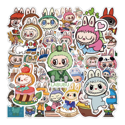 Autocollants Labubu mignons de dessin animé - 50 pièces