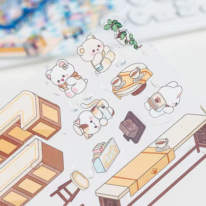 Kawaii Miniature Shop Sticker Set – 3D Puffy Stickers for DIY & Crafts