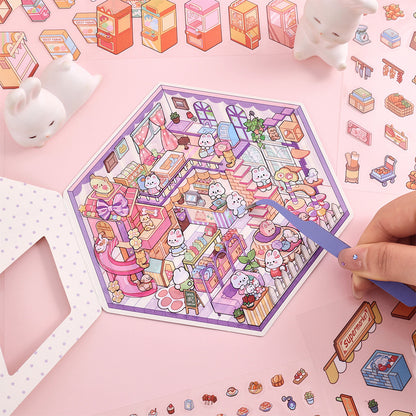 Whimsical 3D Mini World Stickers – DIY Scene Kit for Journals & Crafts