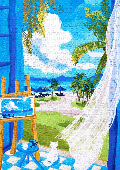 CHILL PUZ Summer Seaside 500 Piece Jigsaw Puzzle CHILL PUZ