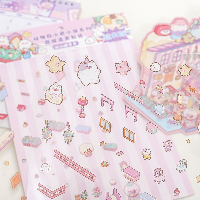 Kawaii Candy House Sticker – Miniature Scene for DIY & Crafts