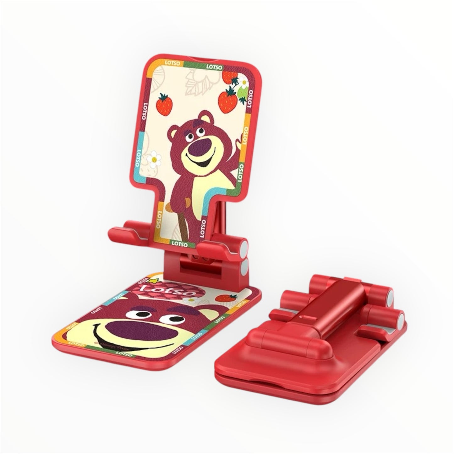 Support de téléphone pliable en forme d'ourson aux fraises