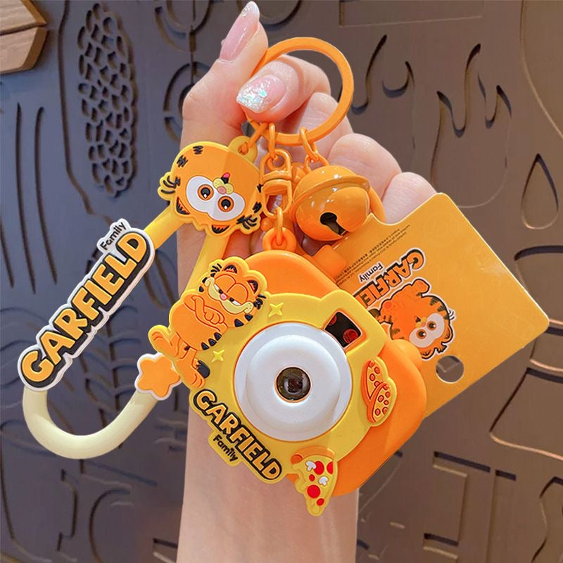 Garfield Projection Camera Keychain with Bell