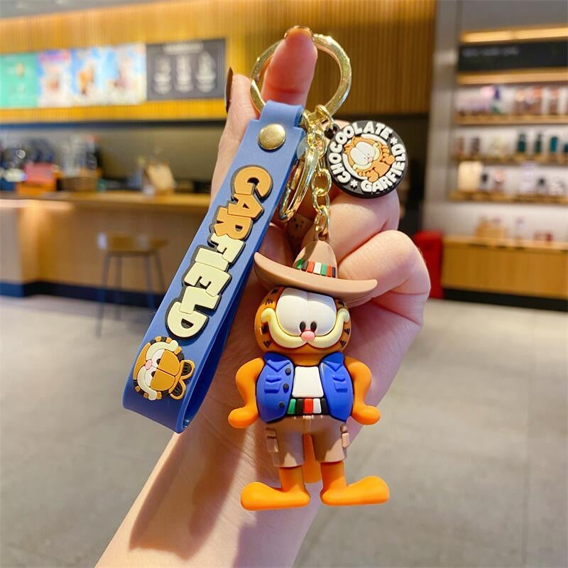 Garfield Cartoon Figure Keychain Charm