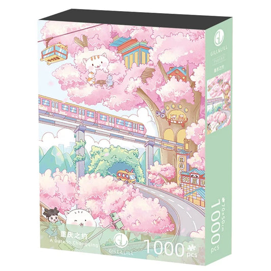 Gill & Lill A Date in Chongqing 1000 Piece Jigsaw Puzzle