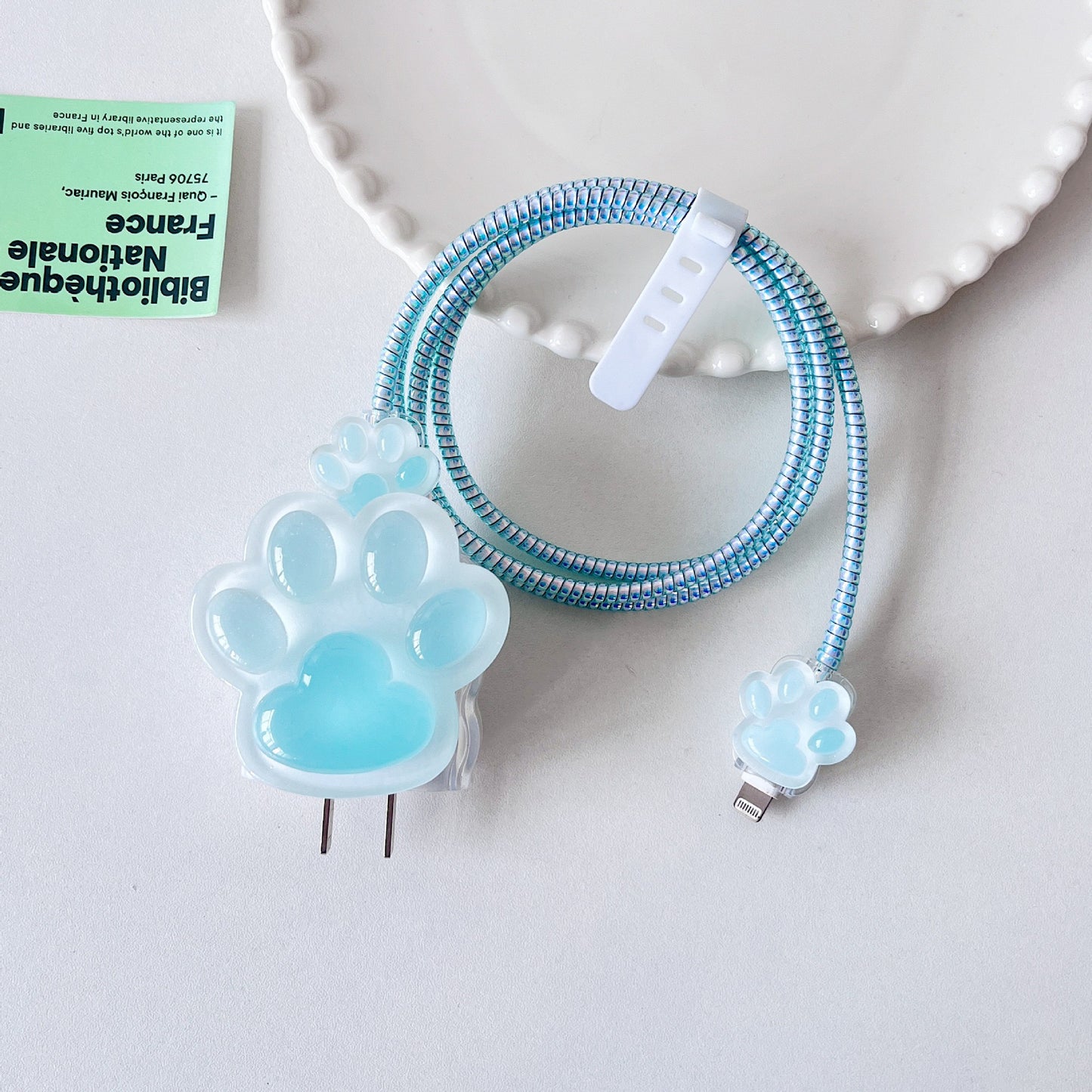 Kawaii Pink Cat Paw Cable Protector – Cute iPhone Cable Cover