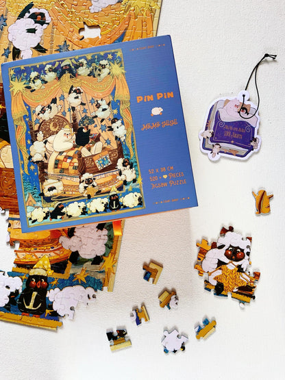 Pin Pin Counting Sheep 521 Piece Foil Jigsaw Puzzle Pin Pin