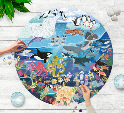 Ocean Lover's 1000 Piece Circular Jigsaw Puzzle