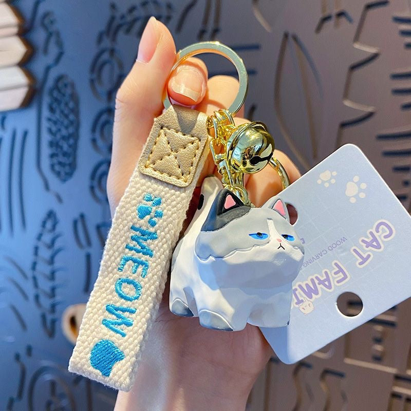 Cute Resin Cat Keychain