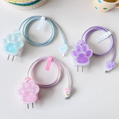Kawaii Pink Cat Paw Cable Protector – Cute iPhone Cable Cover