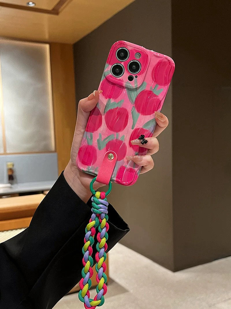 Coque de téléphone à motif de tulipes