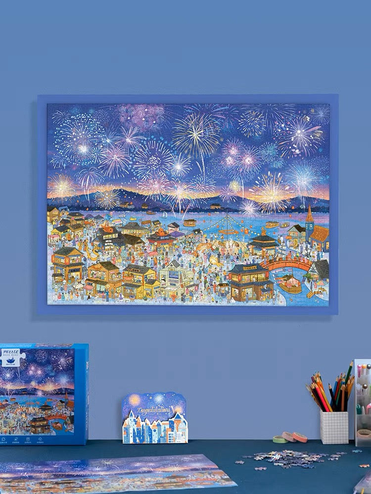 Fireworks Night Festival 1000 Piece Jigsaw Puzzle