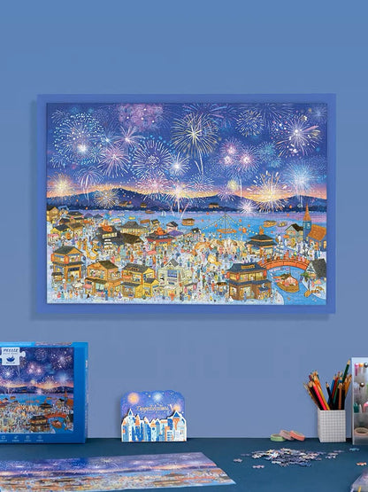 Fireworks Night Festival 1000 Piece Jigsaw Puzzle