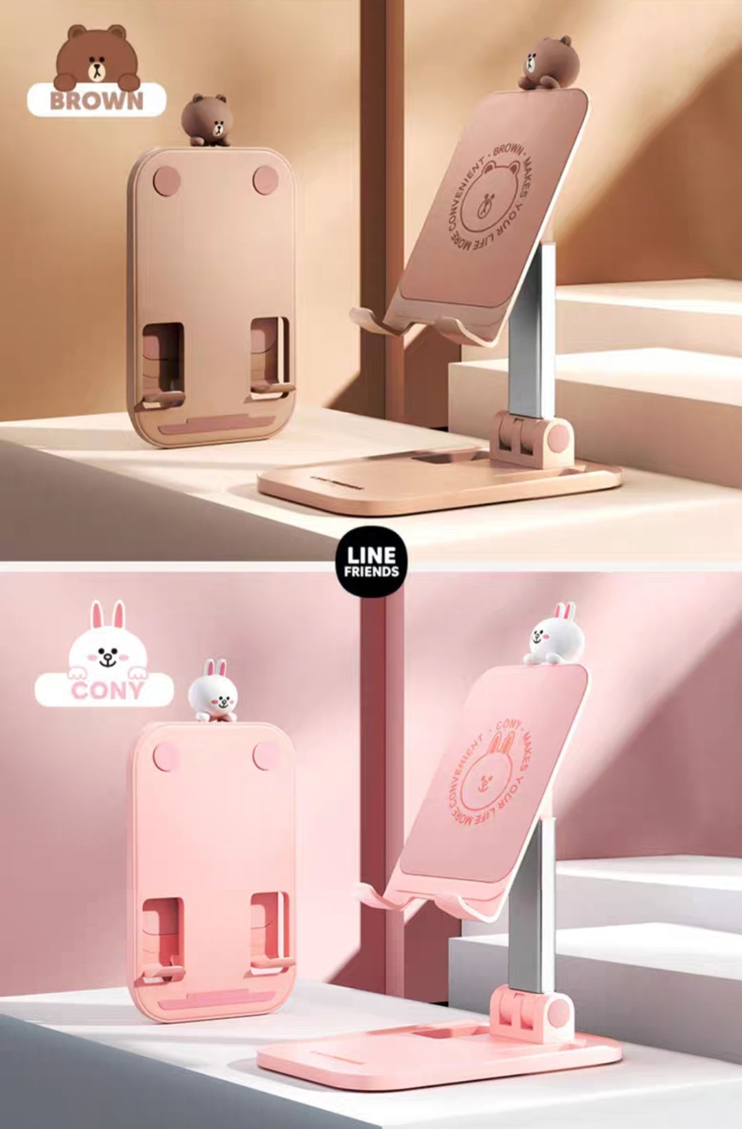 Foldable Line Friends Brown & Cony Phone Holder
