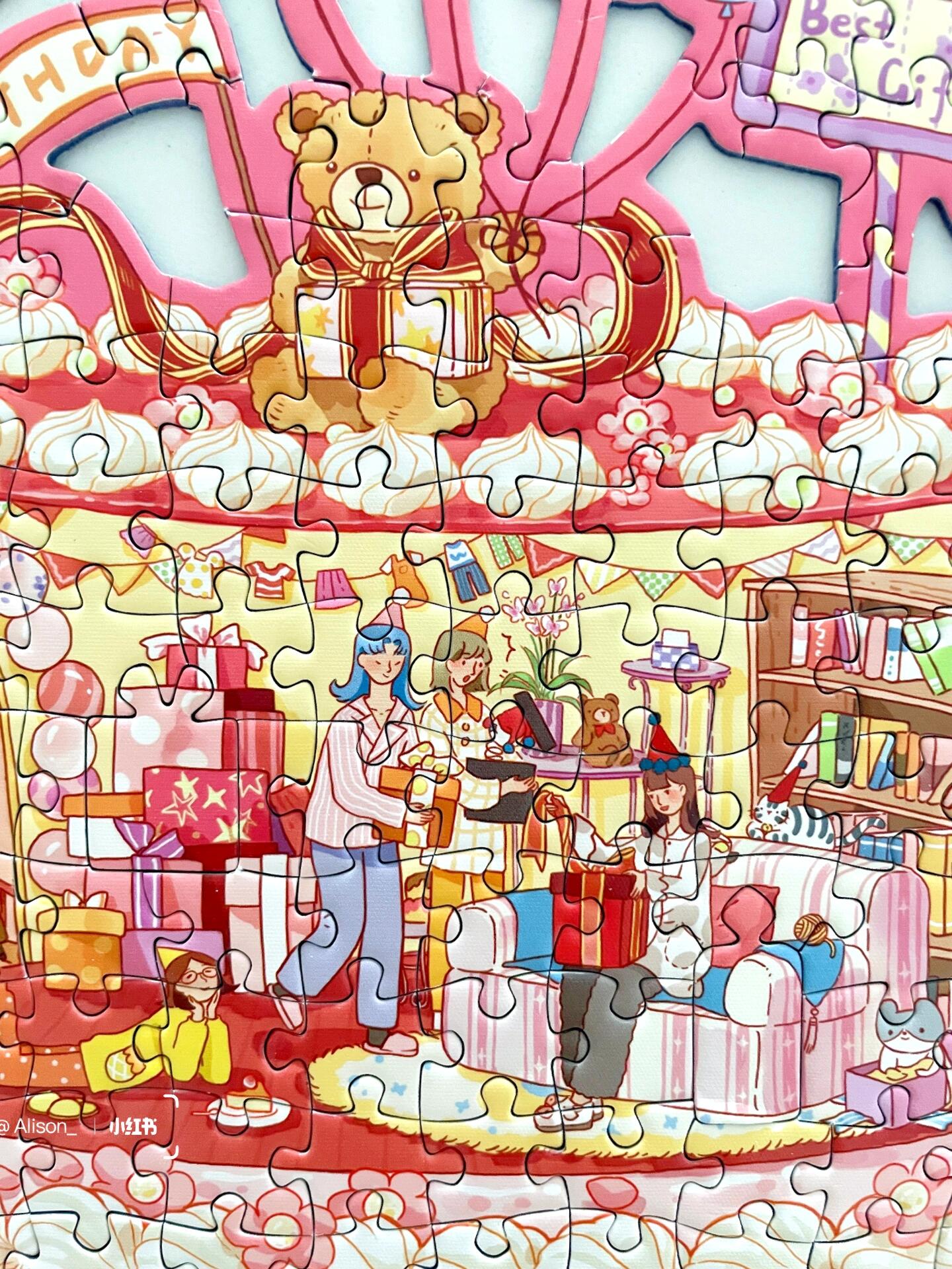 Momibook Birthday Cake Puzzle – 481 Irregular Pieces