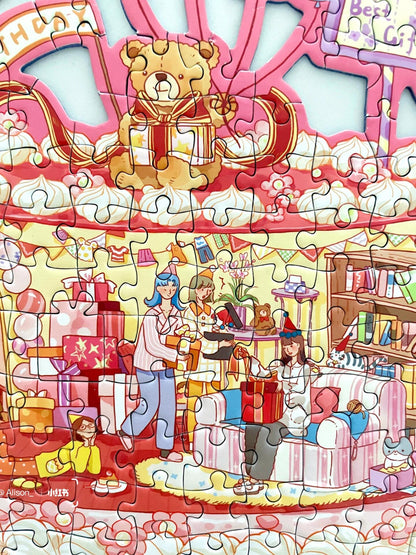 Momibook Birthday Cake Puzzle – 481 Irregular Pieces