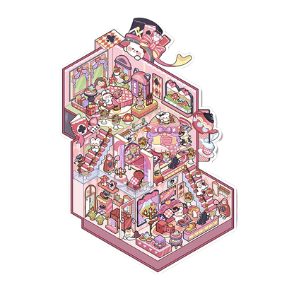 Kawaii Miniature Scene Stickers – 3D DIY for Scrapbooks & Journals